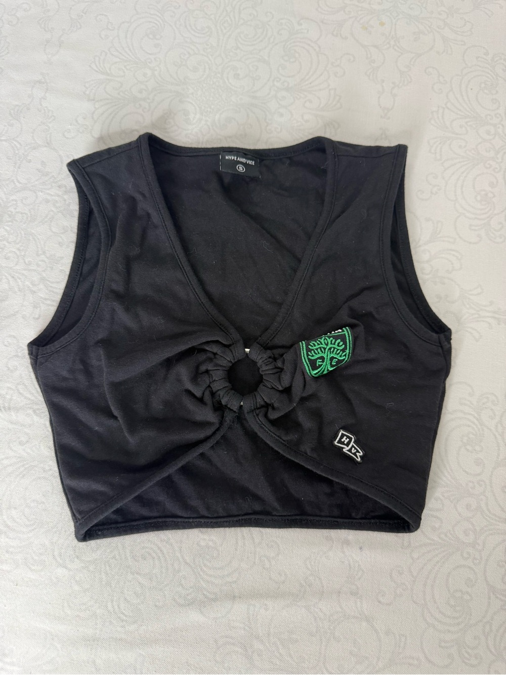 Hype and Vice Official Austin FC Black Ring It Cropped Tank Top Size Small